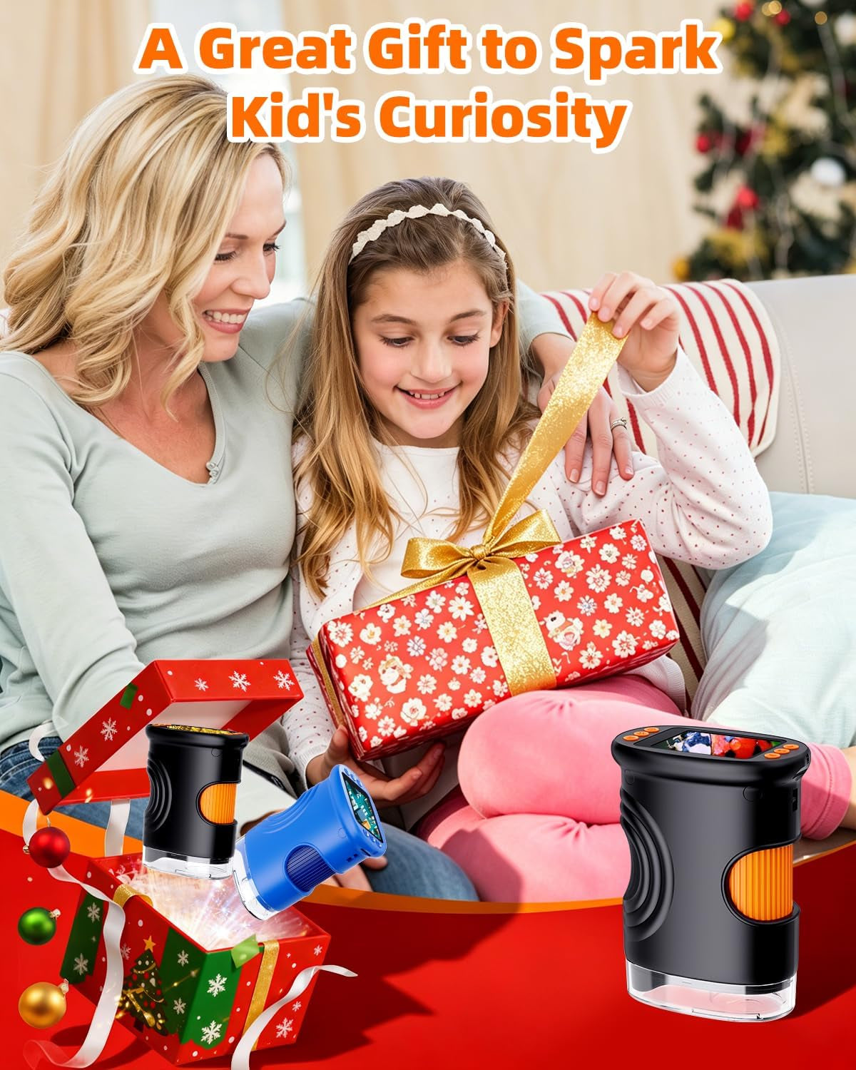 Microscope with Lights, Handheld Digital Coin Magnifier for Collectors