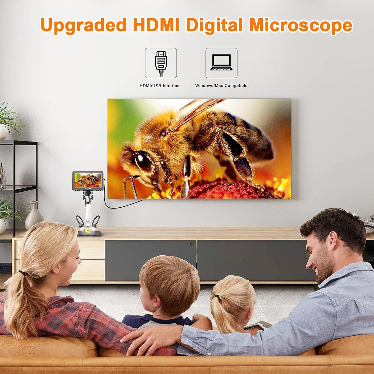 7'' HDMI Digital Microscope 1200X Coin Microscope View Entire Coin