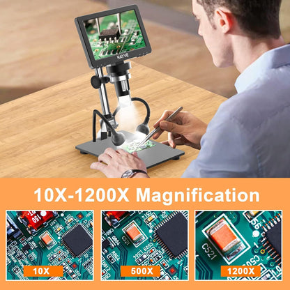 7'' HDMI Digital Microscope 1200X Coin Microscope View Entire Coin