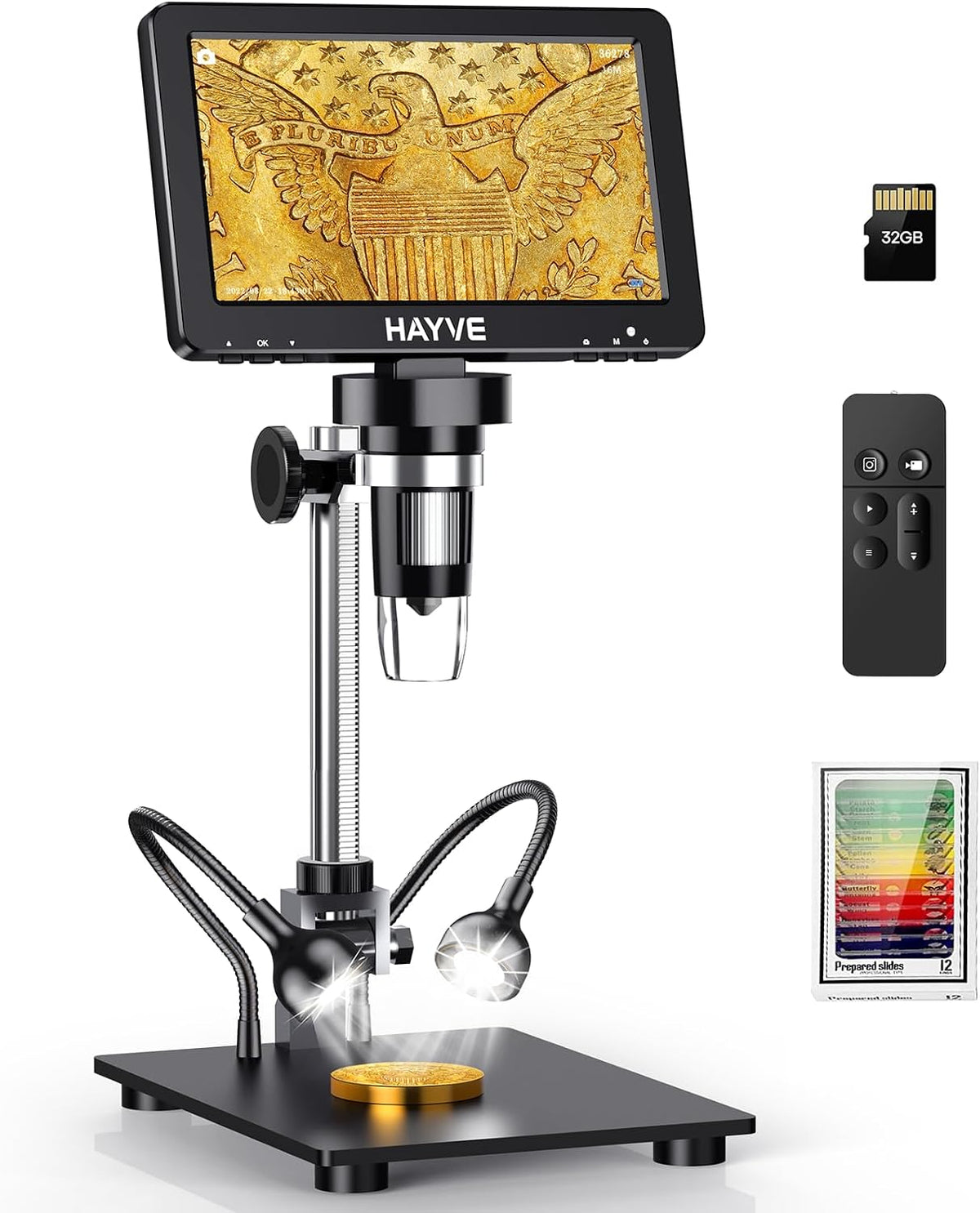 7'' HDMI Digital Microscope 1200X Coin Microscope View Entire Coin