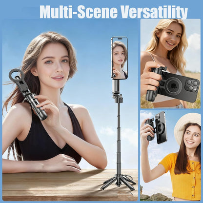 4 in 1 Magnetic Tripod Pocket Selfie Stick Extends to 18.7In