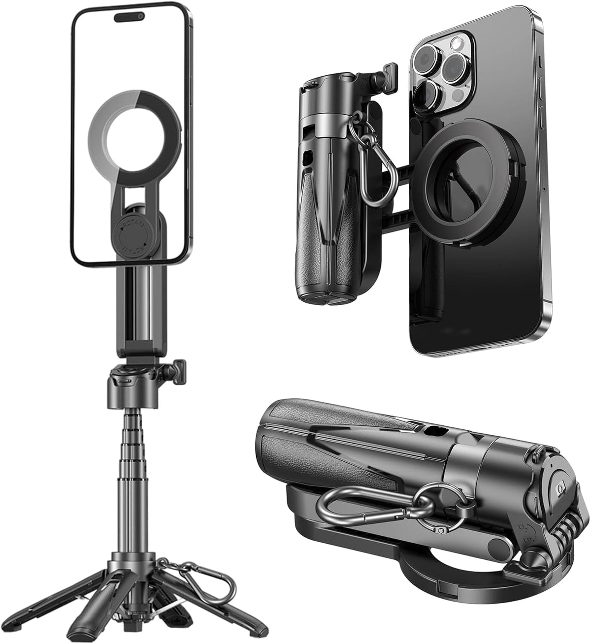 4 in 1 Magnetic Tripod Pocket Selfie Stick Extends to 18.7In