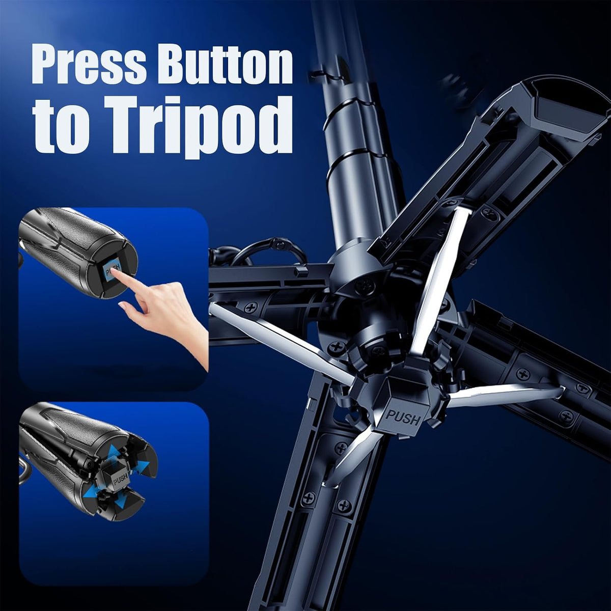 4 in 1 Magnetic Tripod Pocket Selfie Stick Extends to 18.7In