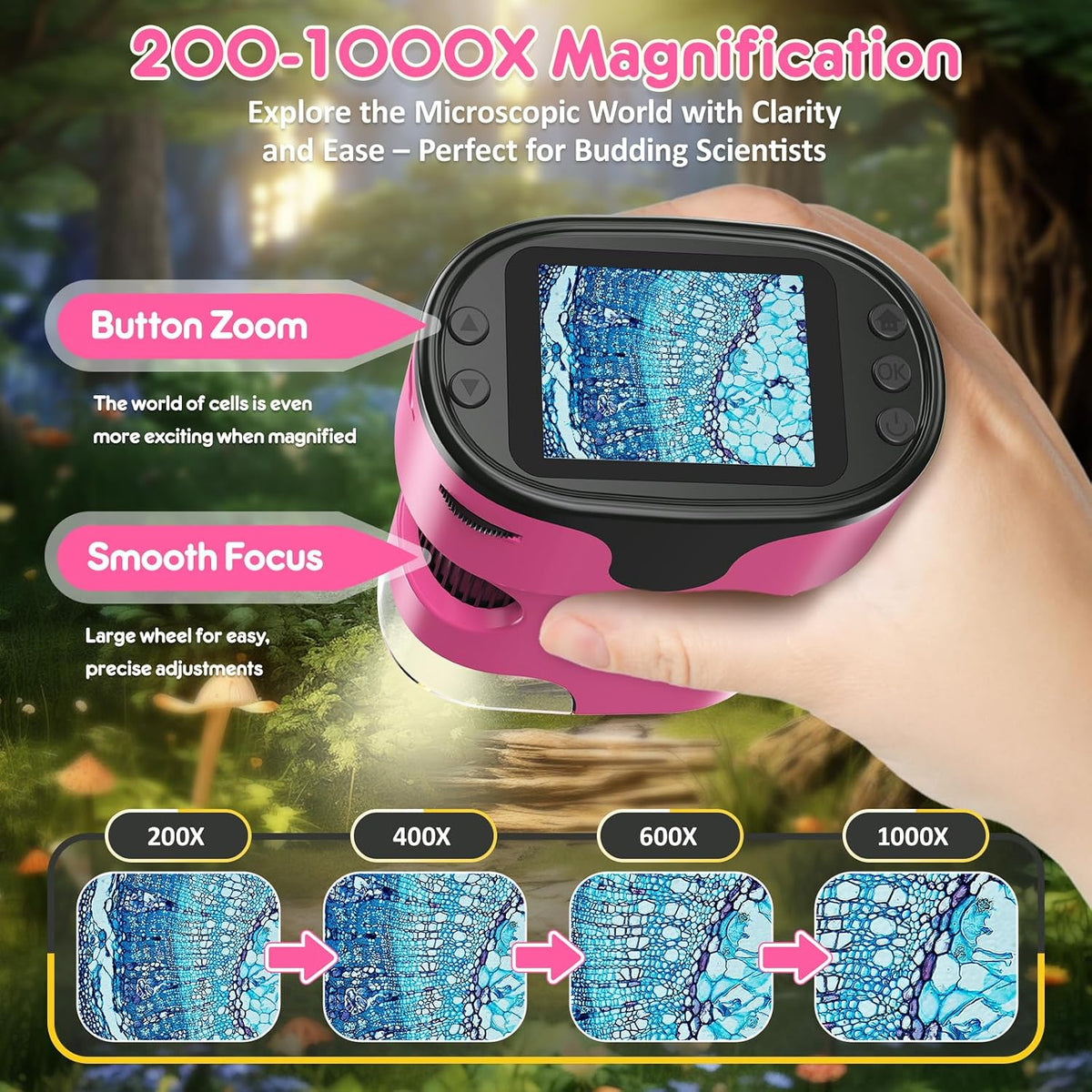 Kids Digital Microscope Science Gift: Complete STEM Toy Kit for Ages 4-12