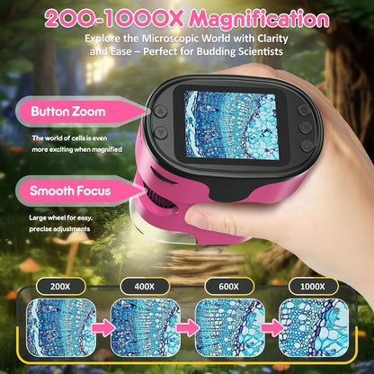Kids Digital Microscope Science Gift: Complete STEM Toy Kit for Ages 4-12