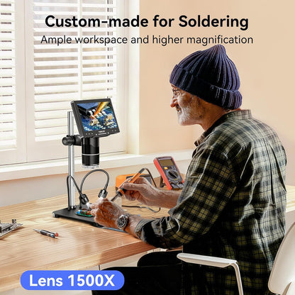 Tril107 3-Lens Digital Microscope 2500X, Coin Magnifier with Light